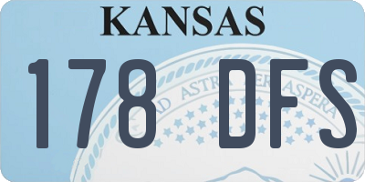 KS license plate 178DFS