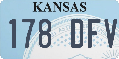 KS license plate 178DFV