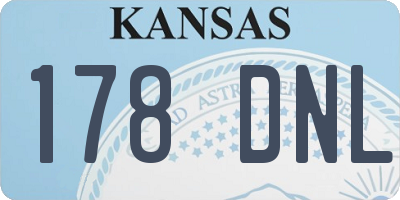 KS license plate 178DNL