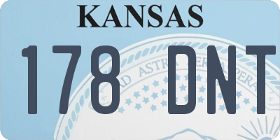 KS license plate 178DNT