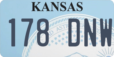 KS license plate 178DNW