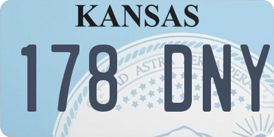 KS license plate 178DNY