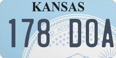 KS license plate 178DOA