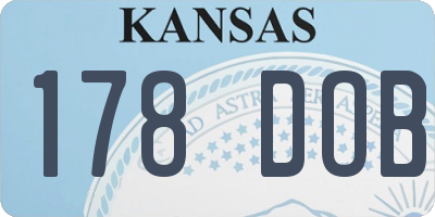 KS license plate 178DOB