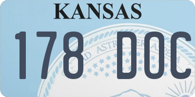KS license plate 178DOC