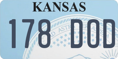 KS license plate 178DOD