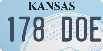 KS license plate 178DOE