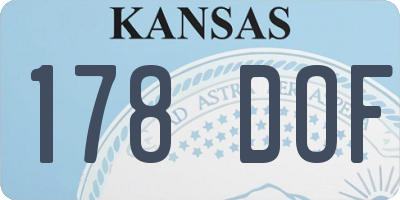 KS license plate 178DOF