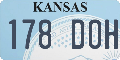 KS license plate 178DOH