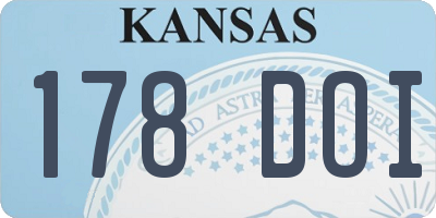 KS license plate 178DOI