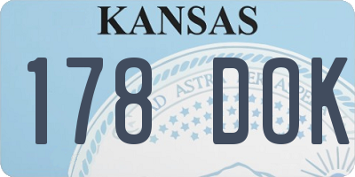 KS license plate 178DOK