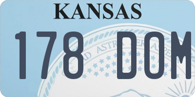 KS license plate 178DOM