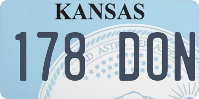 KS license plate 178DON