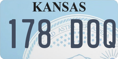 KS license plate 178DOQ