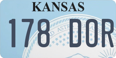 KS license plate 178DOR
