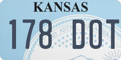 KS license plate 178DOT