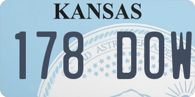 KS license plate 178DOW