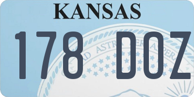 KS license plate 178DOZ