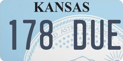KS license plate 178DUE