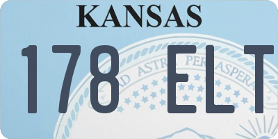 KS license plate 178ELT