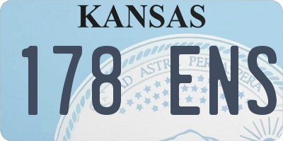 KS license plate 178ENS