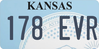 KS license plate 178EVR