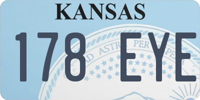 KS license plate 178EYE