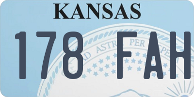 KS license plate 178FAH
