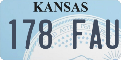 KS license plate 178FAU