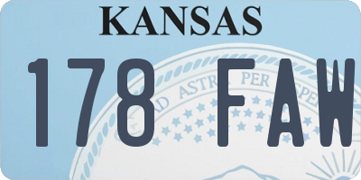 KS license plate 178FAW