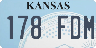 KS license plate 178FDM