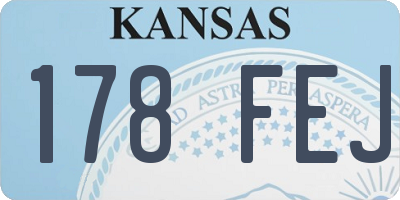 KS license plate 178FEJ