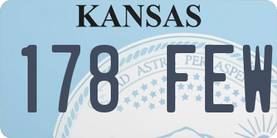 KS license plate 178FEW