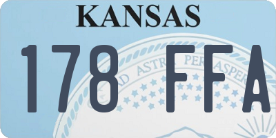 KS license plate 178FFA