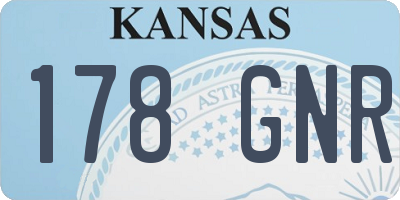 KS license plate 178GNR