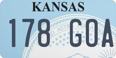 KS license plate 178GOA
