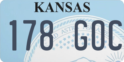 KS license plate 178GOC
