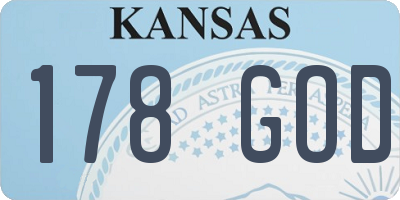 KS license plate 178GOD
