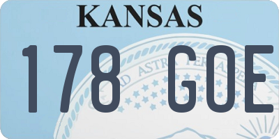 KS license plate 178GOE