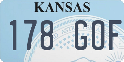 KS license plate 178GOF