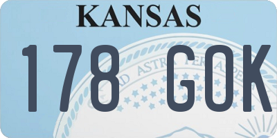 KS license plate 178GOK