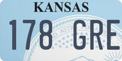 KS license plate 178GRE