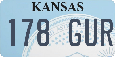 KS license plate 178GUR
