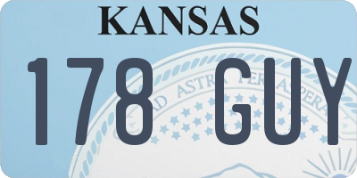 KS license plate 178GUY