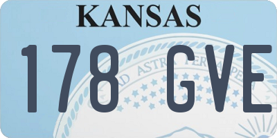 KS license plate 178GVE