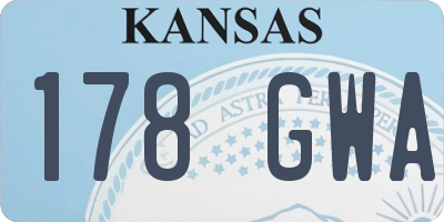 KS license plate 178GWA
