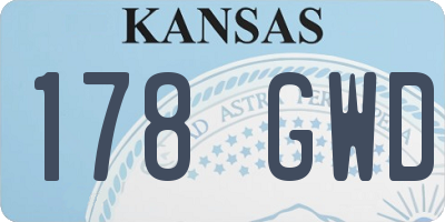KS license plate 178GWD
