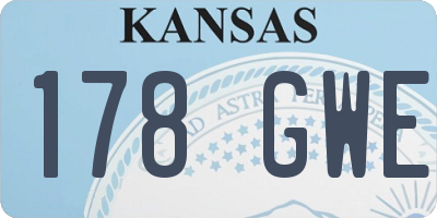 KS license plate 178GWE