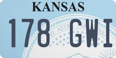 KS license plate 178GWI