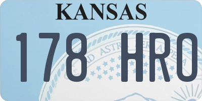 KS license plate 178HRO
